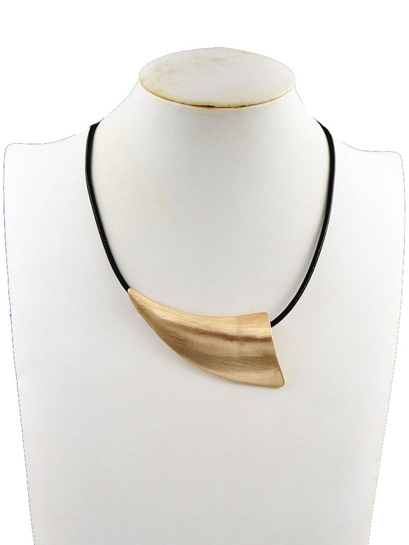 BLACK CHORD NECKLACE GOLD ( 243301 GNK )