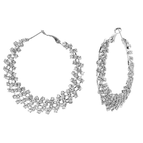CLEAR HOOP EARRINGS ( 25062 CRS )