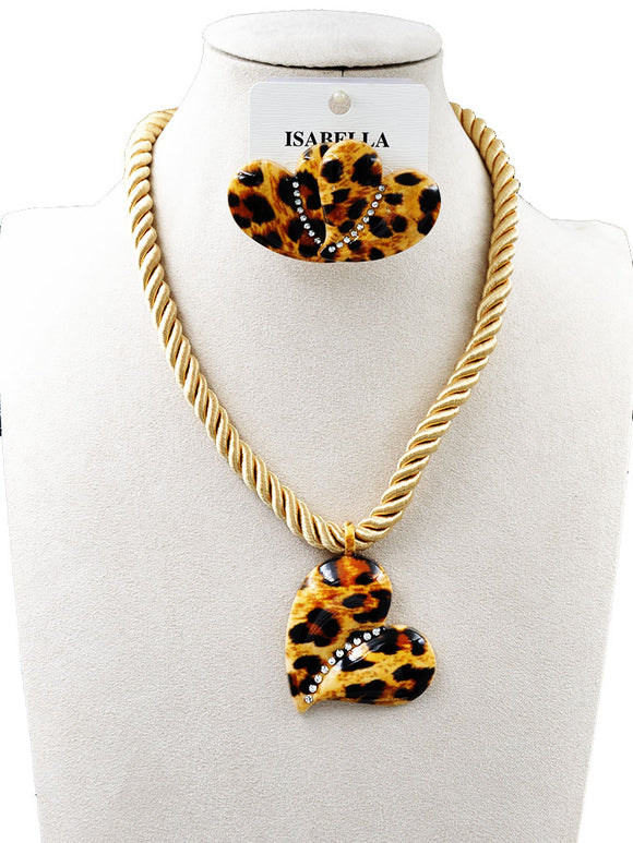 LEOPARD PRINT NECKLACE SET ( 251002 BNNK )
