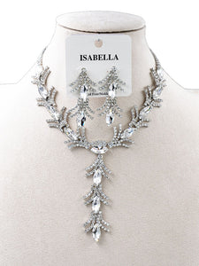 SILVER NECKLACE CLEAR STONES ( 251506 SNE )