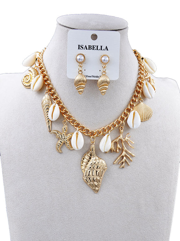 SEA LIFE CHARM NECKLACE ( 252009 GNE )