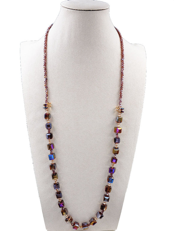 PURPLE AB STONE NECKLACE ( 253603 PUNK )