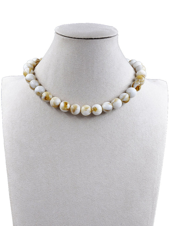 BEIGE STONE NECKLACE ( 254024 IVNK )