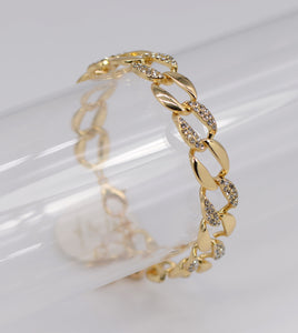 GOLD BRACELET CLEAR STONES ( 1036 GLCRY )