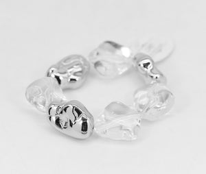 CLEAR SILVER STRETCH BRACELET ( 1207 SLCLR )