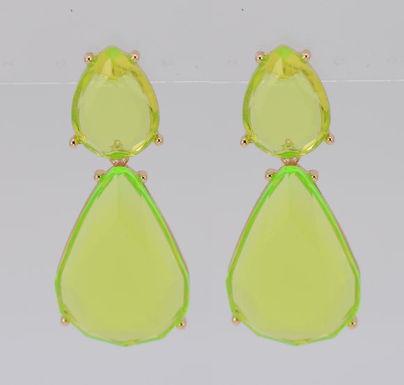 GOLD LIME DANGLING EARRINGS ( 4767 GLLIM )