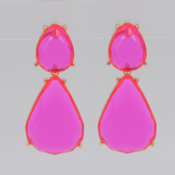 GOLD PINK DANGLING EARRINGS ( 4767 GLPNK )