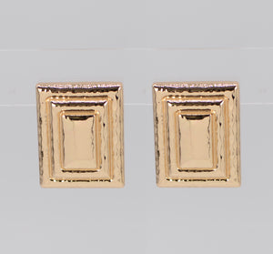 GOLD SQUARE EARRINGS ( 4857 GOL )