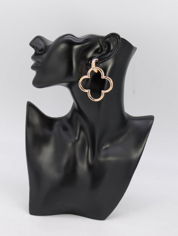 GOLD QUATREFOIL EARRINGS ( 4893 GLCRM )