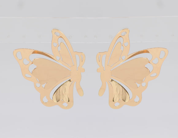 GOLD BUTTERFLY EARRINGS ( 5147 GOL )