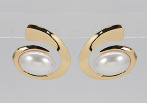 GOLD CREAM EARRINGS ( 5210 GLCRM )