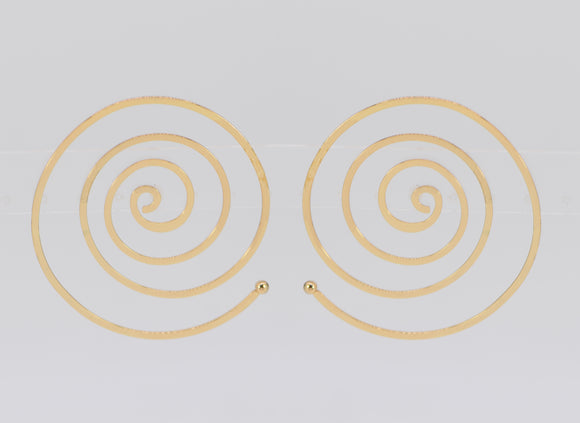 GOLD METAL SWIRL EARRINGS ( 5287 GOL )