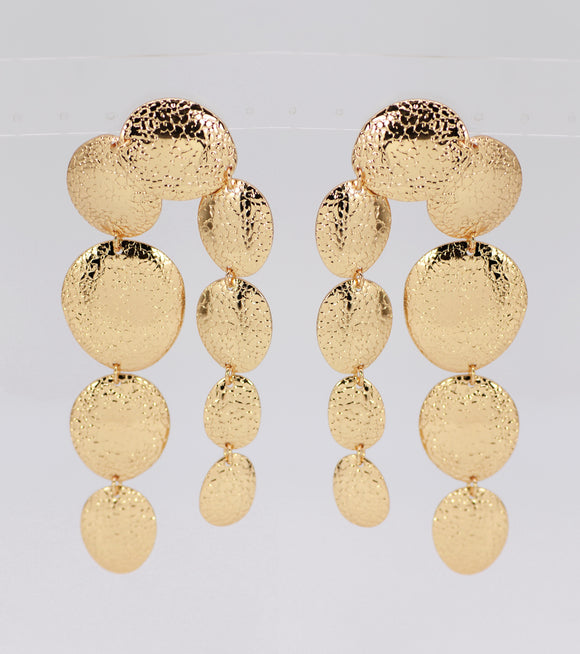 GOLD METAL DANGLING EARRINGS ( 5323 GOL )