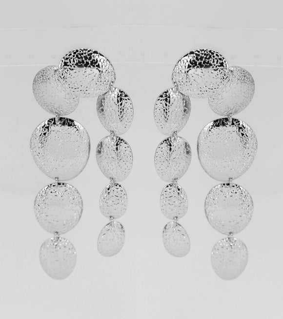 SILVER METAL DANGLING EARRINGS ( 5323 SIL )