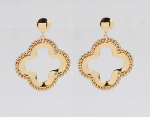 GOLD DANGLING QUATREFOIL EARRINGS ( 5418 GLGOL )