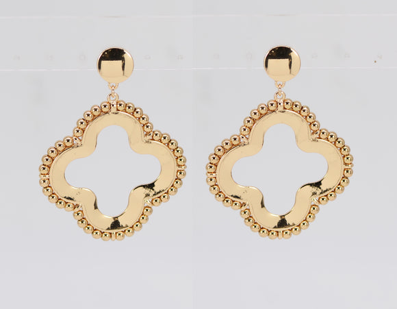 GOLD DANGLING QUATREFOIL EARRINGS ( 5418 GLGOL )