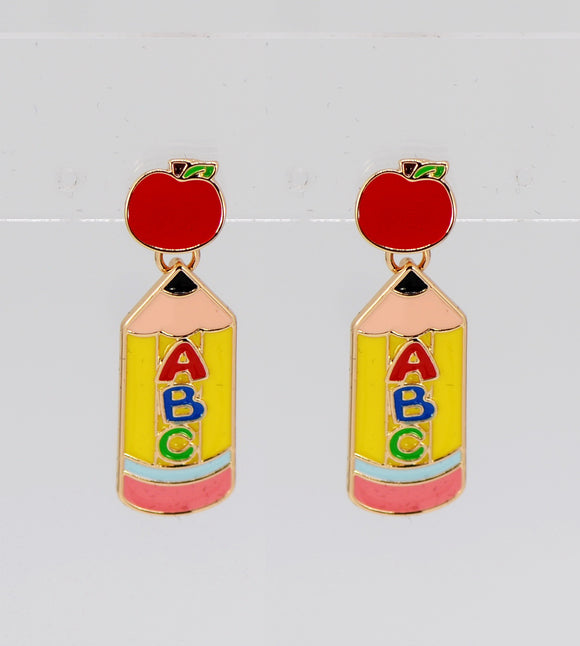 SCHOOL PENCIL EARRINGS ( 5765 GLMLT )