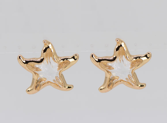 GOLD CLEAR STAR EARRINGS ( 5977 GLCLR )