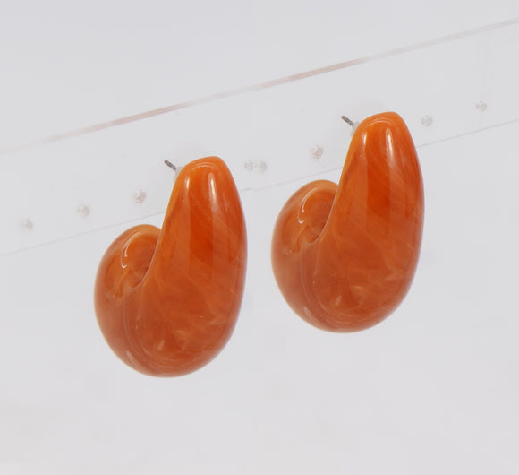 BROWN RESIN EARRINGS ( 5996 MUD )