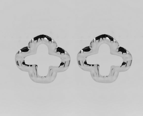 LARGE QUATREFOIL EARRINGS ( 6054 SIL )