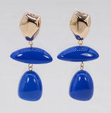 GOLD BLUE DANGLING EARRINGS ( 6145 GLBLU )
