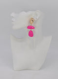 GOLD FUCHSIA DANGLING EARRINGS ( 6145 GLFUS )