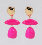 GOLD FUCHSIA DANGLING EARRINGS ( 6145 GLFUS )