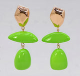 GOLD LIME GREEN DANGLING EARRINGS ( 6145 GLLIM )