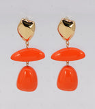 GOLD ORANGE DANGLING EARRINGS ( 6145 GLORG )