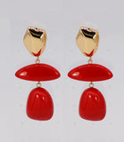GOLD RED DANGLING EARRINGS ( 6145 GLRED )