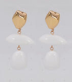 GOLD WHITE DANGLING EARRINGS ( 6145 GLWHT )