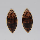 GOLD OVAL SHAPE EARRINGS ( 6219 GLBRN )