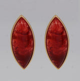 GOLD OVAL SHAPE EARRINGS ( 6219 GLRED )