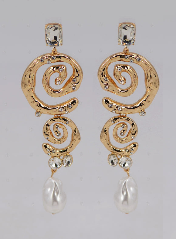 GOLD EARRINGS PEARL ( 6255 GLCRM )