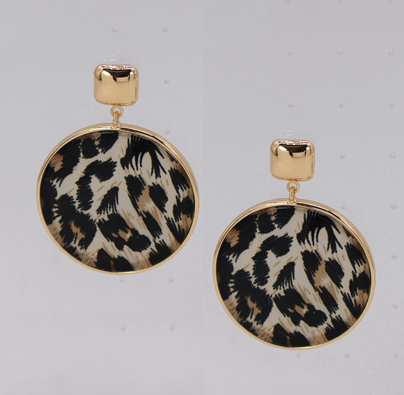 GREY ANIMAL PRINT EARRINGS ( 6413 GLGRY )