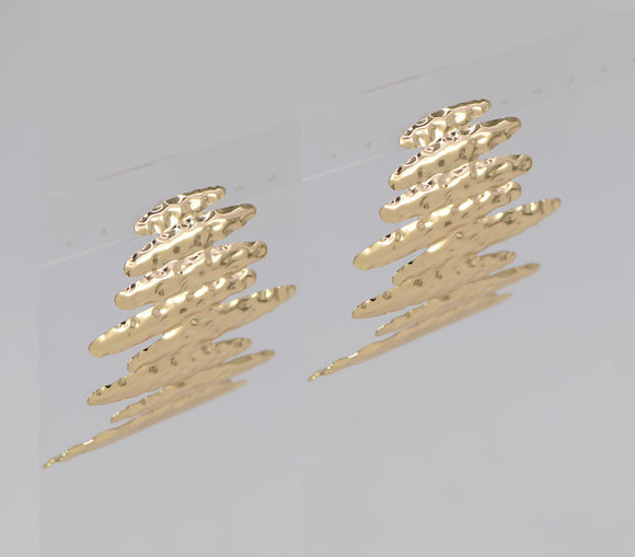 GOLD TEXTURED EARRINGS ( 6435 GOL )
