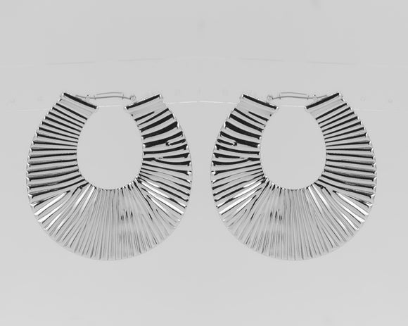 SILVER ROUND PIN CATCH EARRINGS ( 6483 SIL )