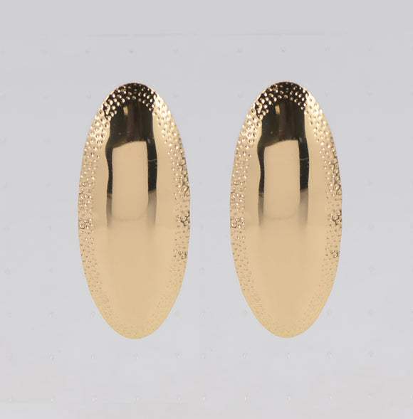 GOLD METAL OVAL EARRINGS ( 6485 GOL )