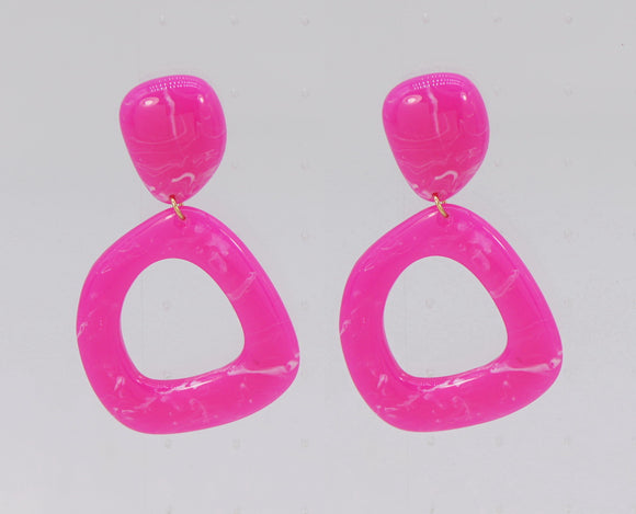 FUCHSIA RESIN EARRINGS ( 6637 FUS )