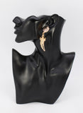 GOLD METAL HORN EARRINGS ( 6840 GOL )