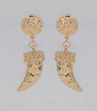 GOLD METAL HORN EARRINGS ( 6840 GOL )
