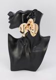 SILVER BIG FLOWER CHARM EARRINGS ( 6954 SIL )
