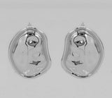 SILVER ROUND EARRINGS ( 6956 SIL )