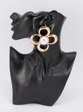 GOLD WHITE PEARL EARRINGS ( 6957 GLCRM )