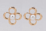 GOLD WHITE PEARL EARRINGS ( 6957 GLCRM )