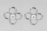 SILVER WHITE PEARL EARRINGS ( 6957 SLCRM )