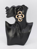 SILVER METAL EARRINGS WHITE PEARLS ( 6985 SLCRM )