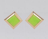 GOLD LIME GREEN EARRINGS ( 7005 GLLIM )
