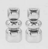 SILVER METAL EARRINGS ( 7028 SIL )