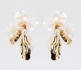 HALF FLOWER EARRINGS ( 7049 GLWHT )